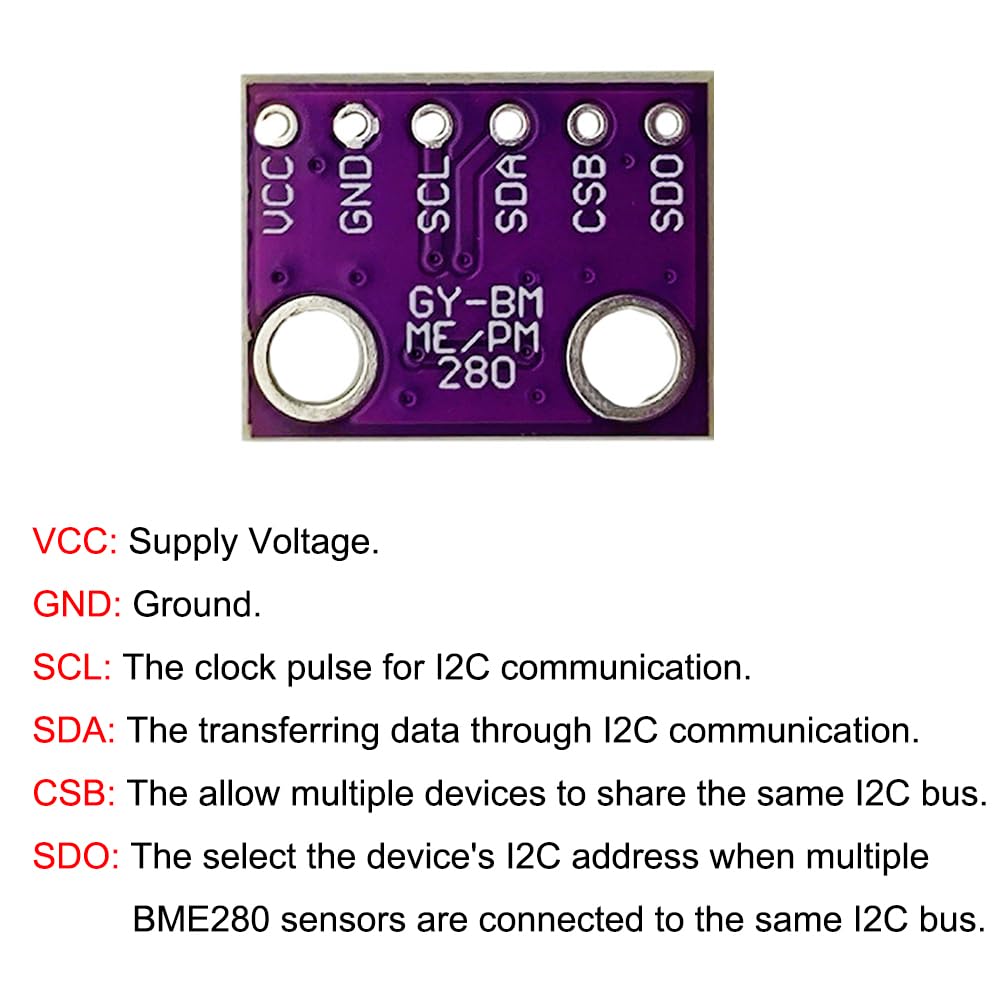 Bme280 Humidity Sensor - GY-BME280-3.3 Altímetro de alta precisão Pressão